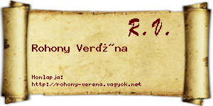 Rohony Veréna névjegykártya